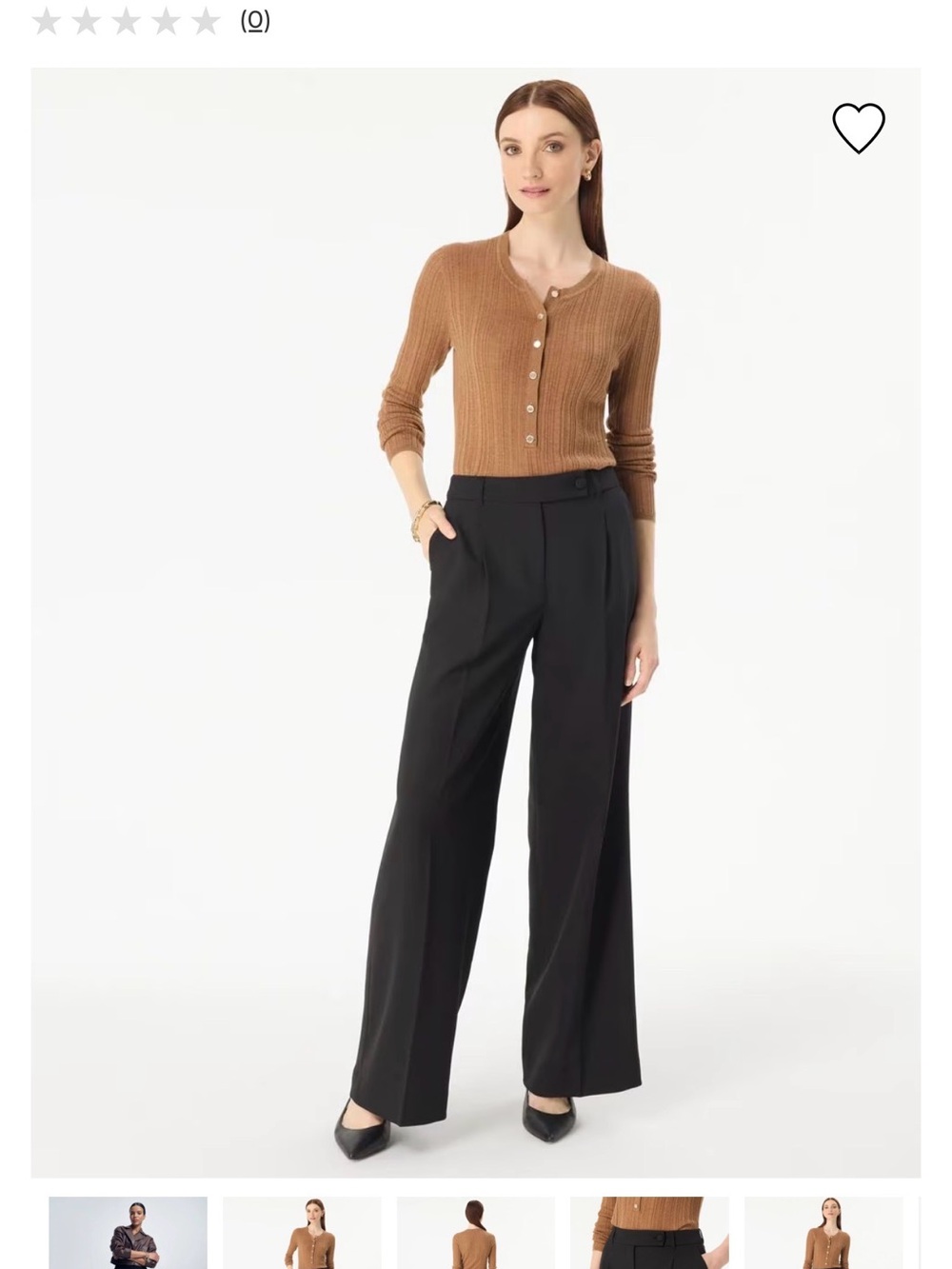 White House Black Market Black Wide-Leg High-Rise Trousers